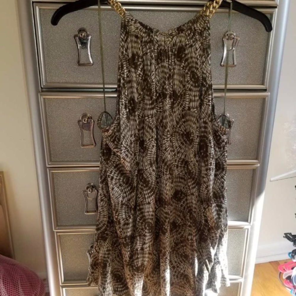 Michael Kors Halter Top with Gold Chain Detail